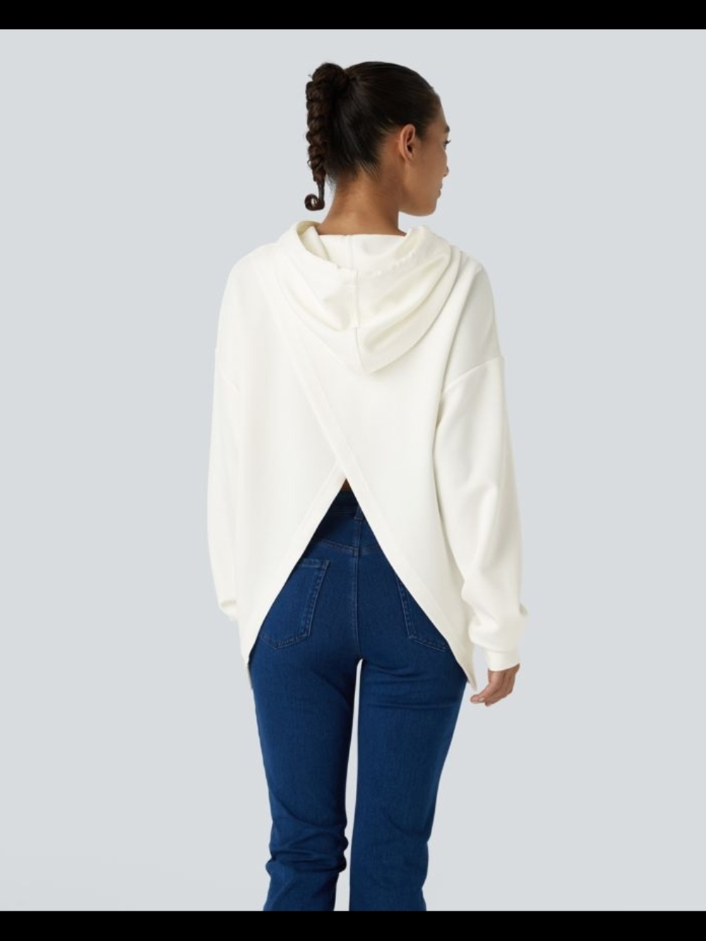 NWT Halara Hooded Drawstring Long Sleeve Kangaroo Pocket Crossover Sweatshirt, S